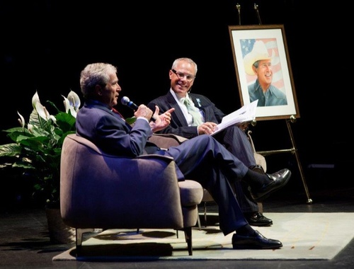 Jay interviewing Former President George W. Bush