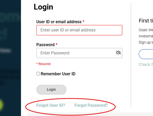 Reset Your Password - Osaic.NetXInvestor