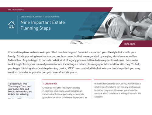 Nine Steps to Estate Planning