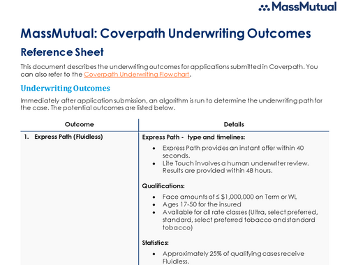 Coverpath Underwriting Outcomes