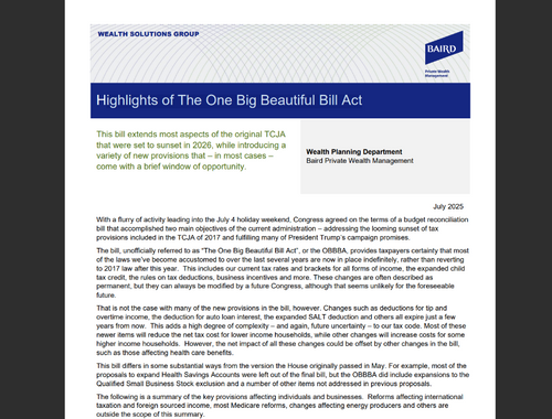 Tax Bill Updates