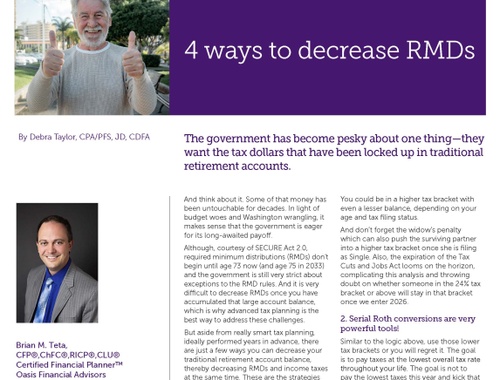 4 Ways to decrease RMDs