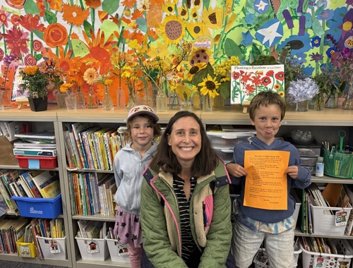 Emily with kiddos at Open House