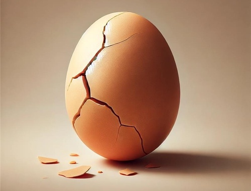 Stage 4: Cracked Egg with Damage (Moderately Severe Stress)