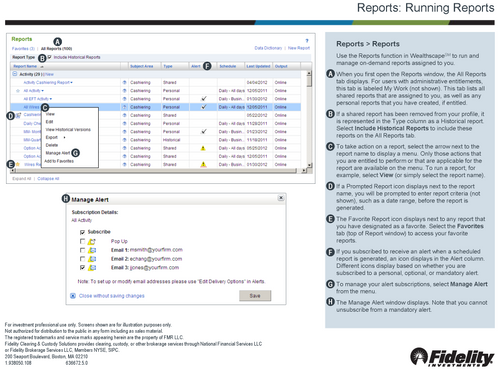 Wealthscape: Running Reports