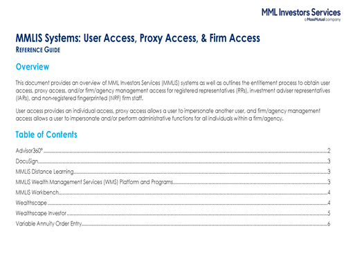 User Access, Proxy Access, & Firm Access