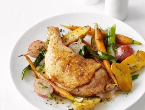 Roast Chicken with Spring Vegetables
