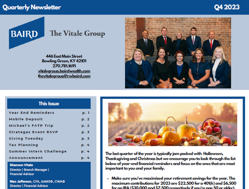 Fourth Quarter Newsletter 2023