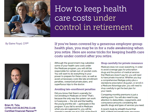 How to keep healthcare costs under control in retirement