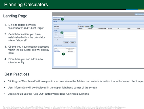 Planning Calculator Best Practice Guide