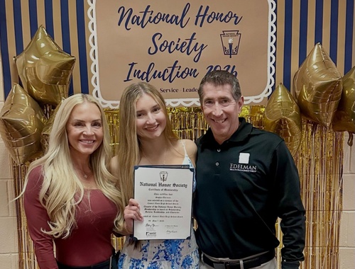 Sophia Edelman is Inducted into the National Honor Society.