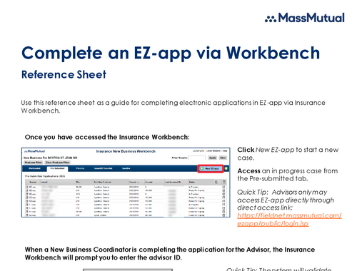 Complete an EZ-app via Workbench