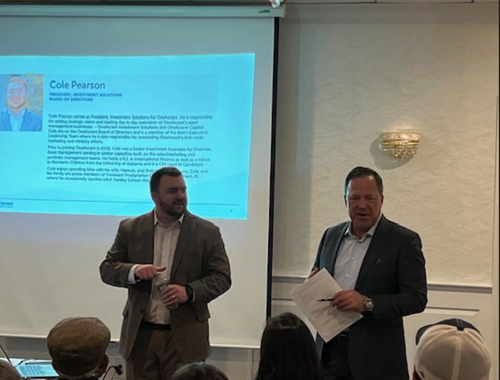 Cole Pearson, President of One Ascent Investment Solutions, and Brad presenting.