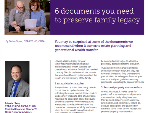 6 documents you need for family estate planning