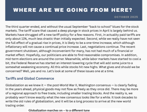 October 2025: Where Are We Going From Here?