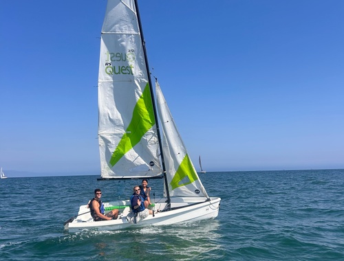Olivia learning how to sail