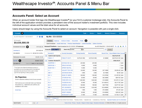 Accounts Panel & Menu Bar Job Aid