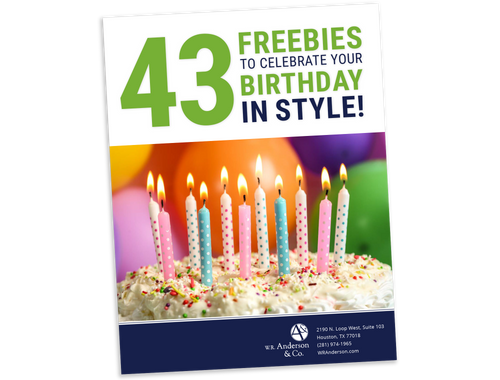 Happy Birthday!<br/>43 Freebies to Celebrate your Birthday!