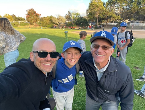 Little League with our youngest, Go Dodgers!