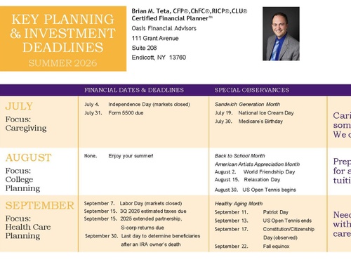 Summer 2026 Key Deadlines