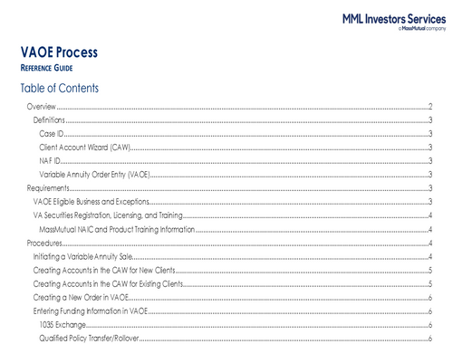 VAOE Process Reference Guide