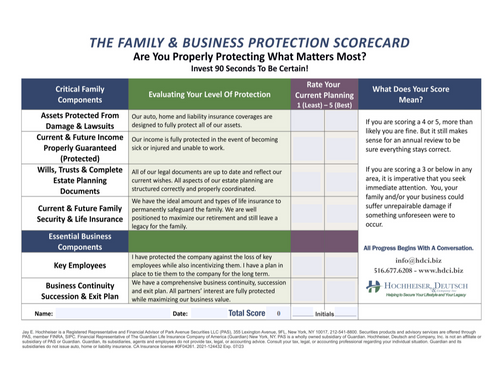 The Family & Business Protection Scorecard™