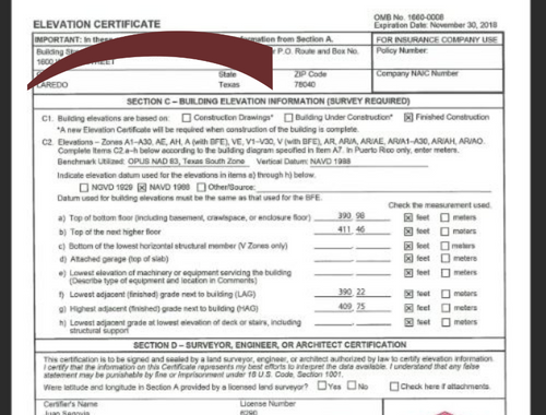Elevations Certificates 