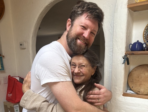 Morning hugs with mother-in-law