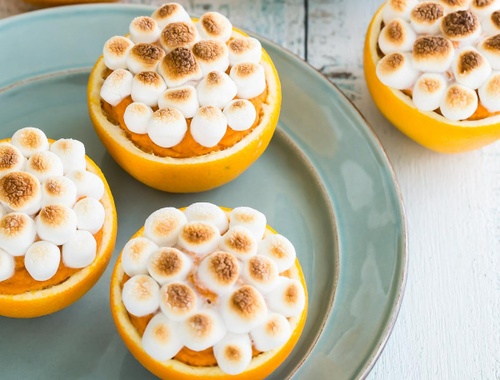 Sweet Potatoes in Orange Cups<br/>