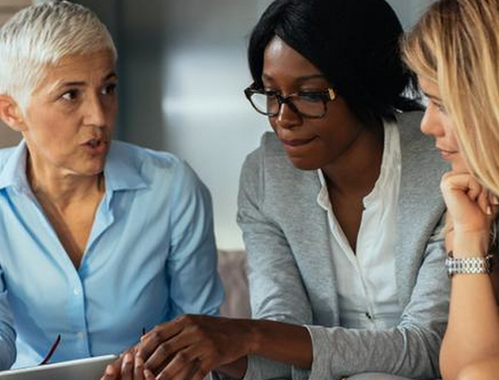 Women professionals talking business