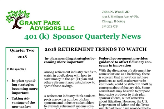 401 (k) Sponsor Quarterly News