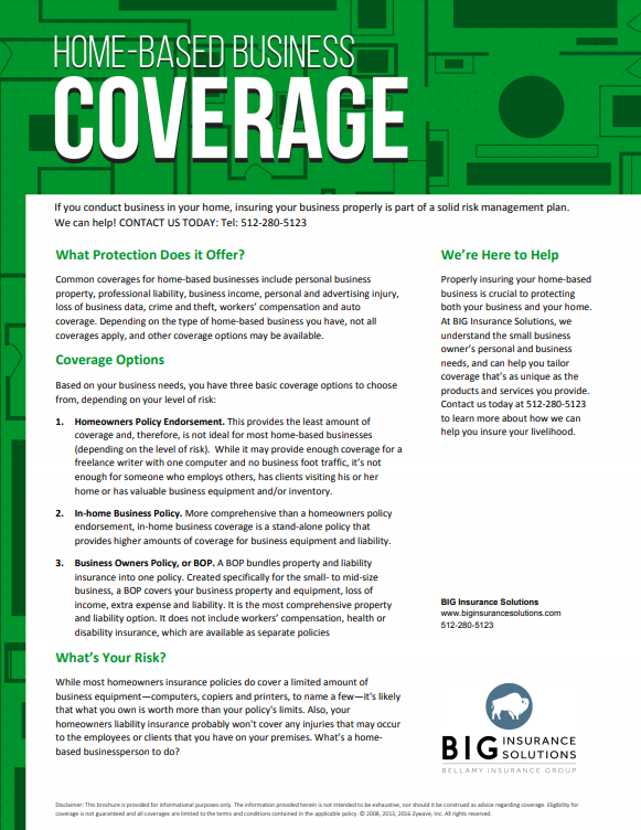 small home based business insurance