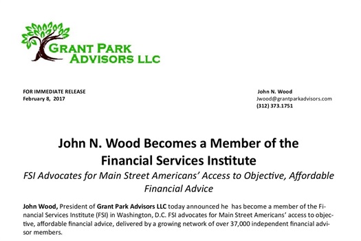 John N. Wood Becomes a Member of the Financial Services Institute