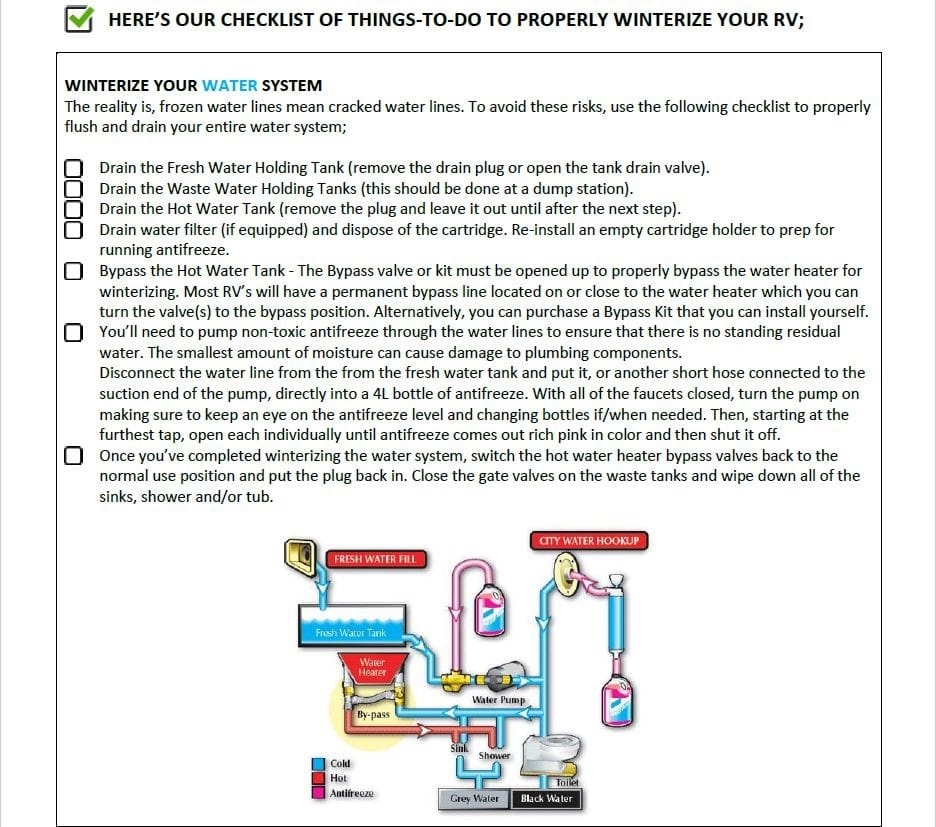 OUR GUIDE TO WINTERIZING YOUR RV A M Luken Insurance