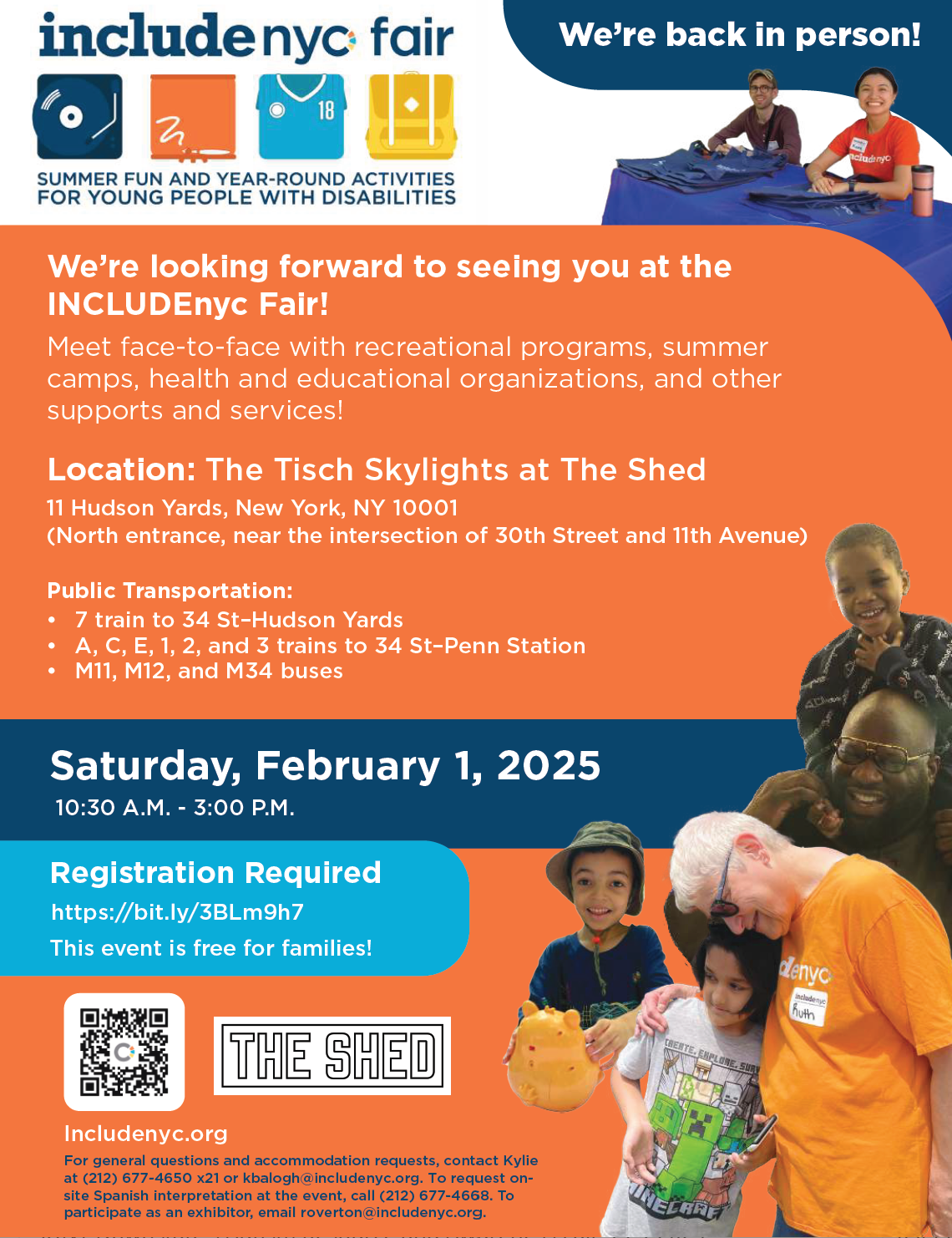 Saturday February 1, 2025 from 10:30-3:00<br/>IncludeNYC Special Needs Resource Fair