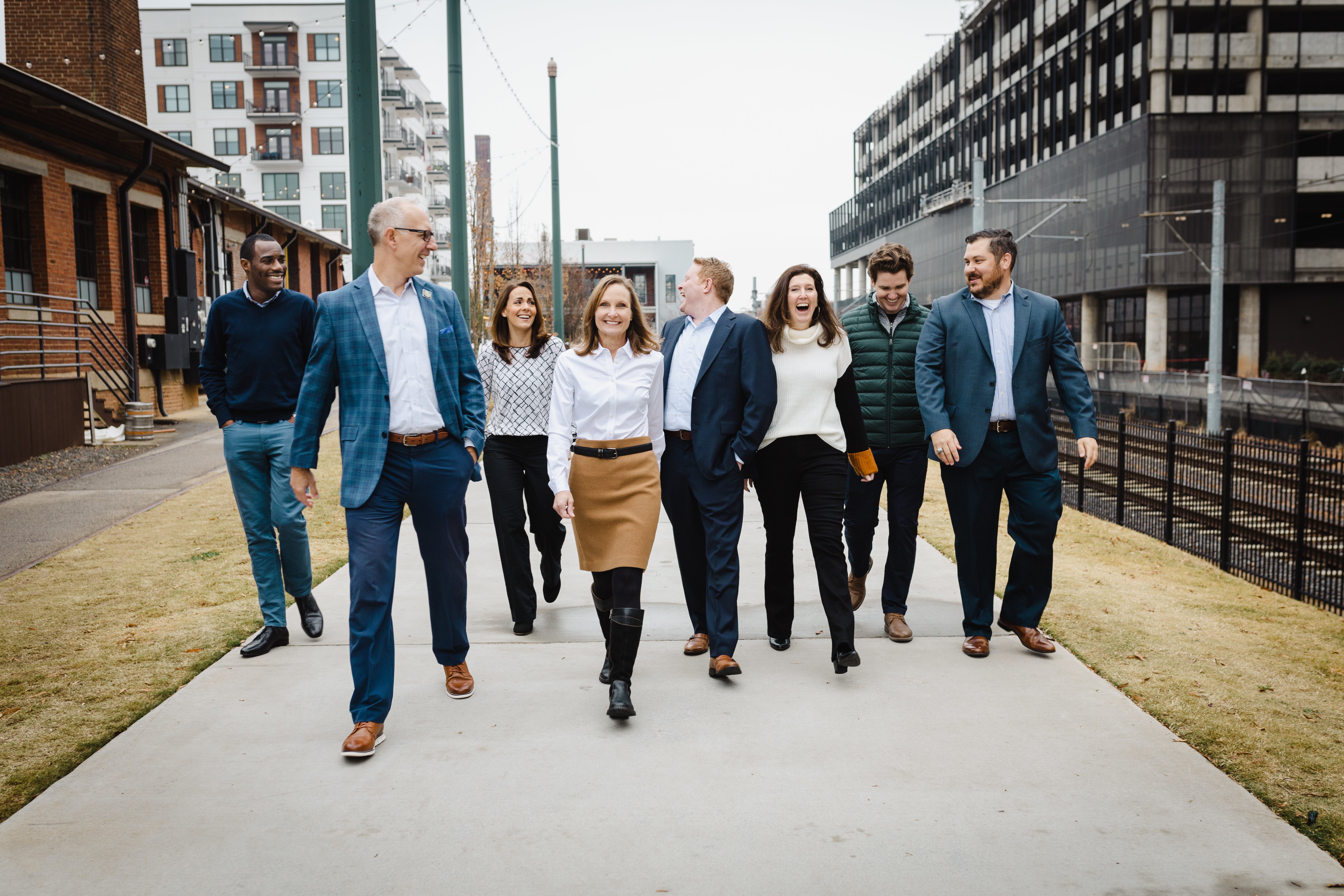 The Cannon Advisors private wealth management team walking in downtown Charlotte