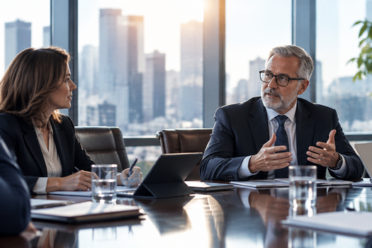 Corporate leadership meeting