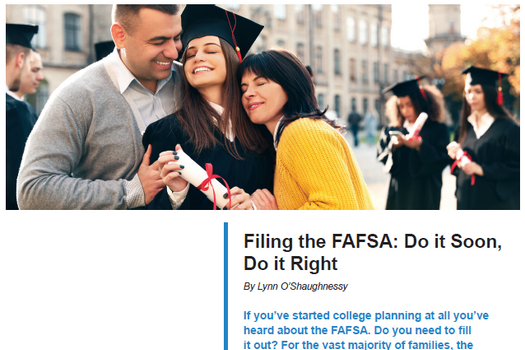 Filing the FAFSA: Do it Soon, Do it Right