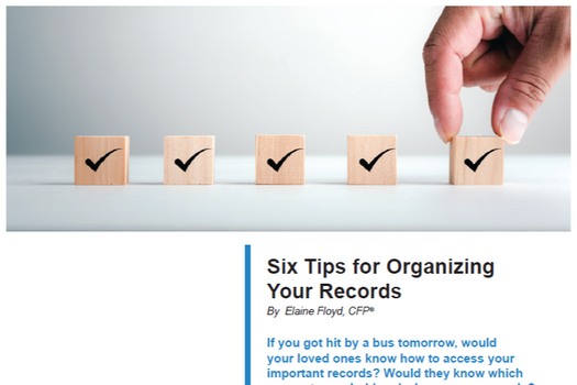 Six Tips for Organizing<br/>Your Records