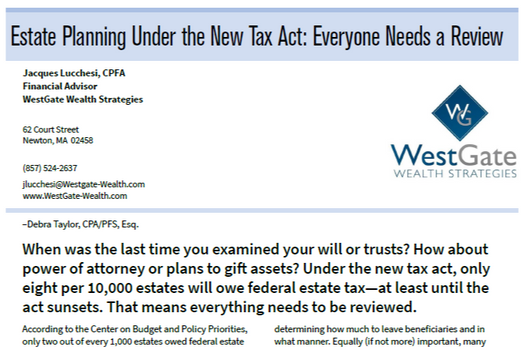 Estate Planning Under the New Tax Act: Everyone Needs a Review