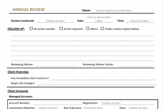 Annual Review Form